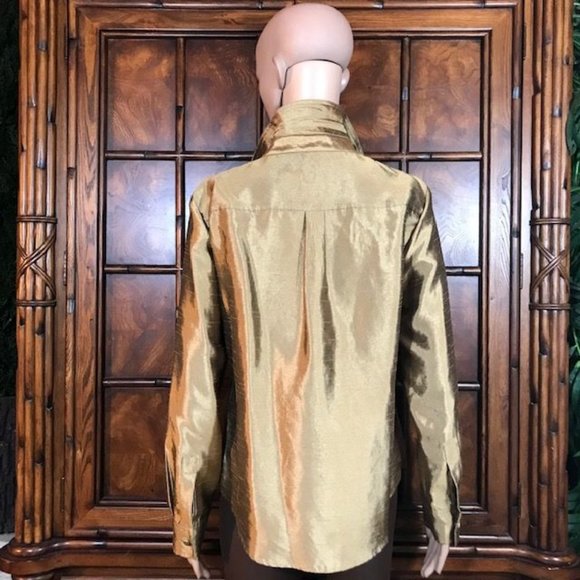 NWOT Kasper Gold Label Shantung Texture Gold Rush Top - Picture 2 of 11